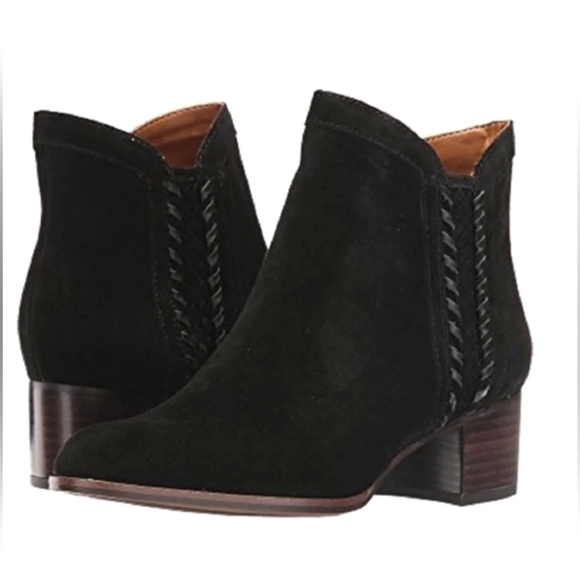 Franco Sarto Black Suede Bootie - Picture 5 of 11